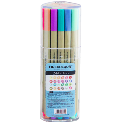 Набор капиллярных линеров для скетчей Finecolour Liner 24 цвета (вариант А) купить в магазине маркеров и товаров для рисования ArtCraft.Space с доставкой по РФ и СНГ