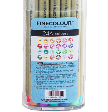Набор капиллярных линеров для скетчей Finecolour Liner 24 цвета (вариант А) купить в магазине маркеров и товаров для рисования ArtCraft.Space с доставкой по РФ и СНГ