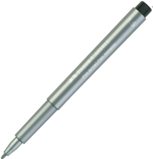 Ручка капиллярная Faber-Castell "Pitt Artist Pen Metallic" серебряный металлик, 1,5мм