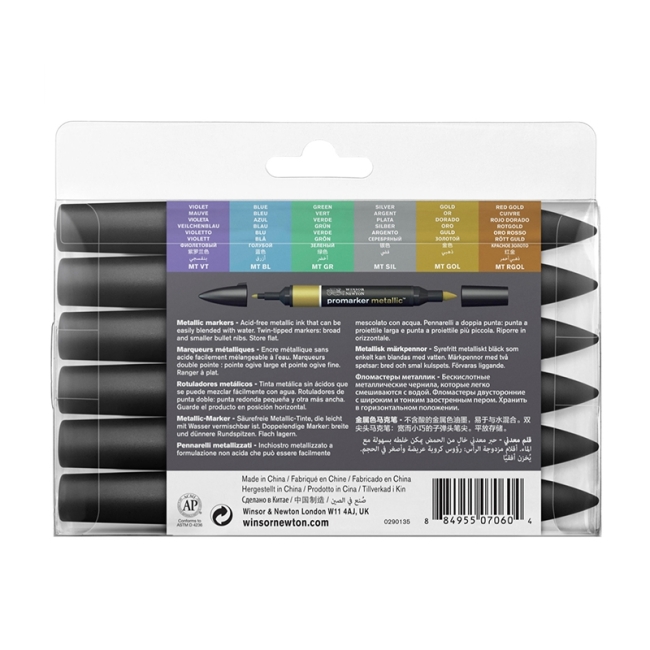 Набор маркеров PROMARKER 6 цветов металлик