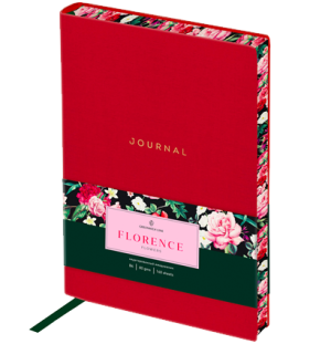 Ежедневник недатир. B6, 160л., кожзам, Greenwich Line "Florence. Flowers", тон. блок, цв. срез