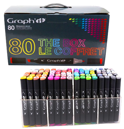Набор маркеров для скетчей Graph'It Classic The Box 80 штук с подставкой купить в фирменном магазине маркеров ArtCraft.Space с доставкой по РФ и СНГ