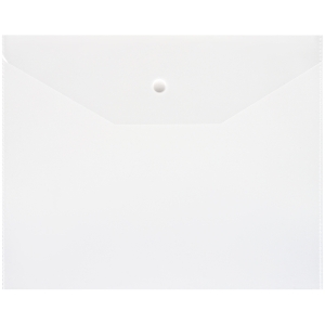 Папка-конверт на кнопке OfficeSpace А5 (190*240мм), 120мкм, пластик, прозрачная