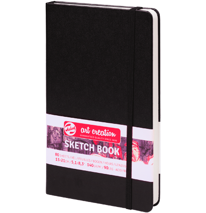 Скетчбук черный для зарисовок Art Creation Sketchbook Royal Talens с резинкой А5 / 80 листов / 140 гм купить в художественном магазине ArtCraft.Space с доставкой по РФ и СНГ
