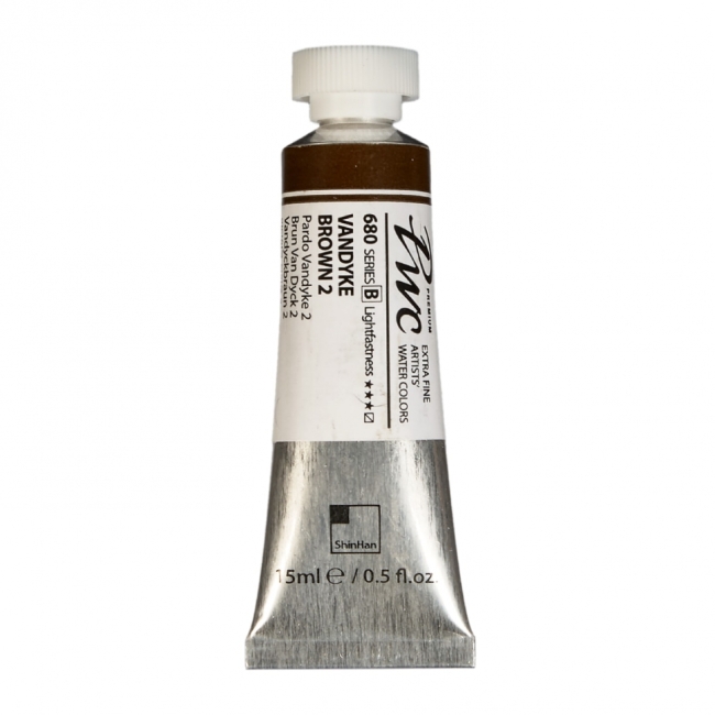 Краска акварельная SH PWC туба 15мл №680 (B) Ван Дик корич,