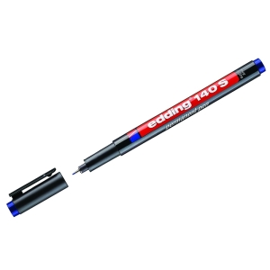 Маркер перманентный для глянцевых поверхностей Edding "140 S" синий, игольчатый, 0,3мм