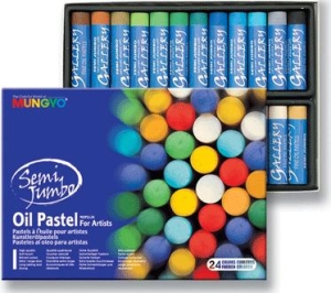 Пастель масляная круглая Jumbo для школьников 24 цвета в картонной коробке