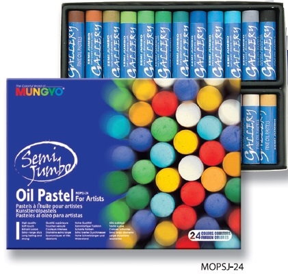 Пастель масляная круглая Jumbo для школьников 24 цвета в картонной коробке