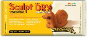 Глина для моделирования 1000g терракотовая Sculpt Dry, MUNGYO