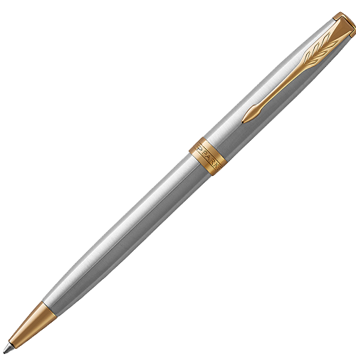 Ручка шариковая Parker Sonnet Stainless Steel GT 1 мм черные чернила, подарочная упаковка купить в магазине ArtCraft.Space