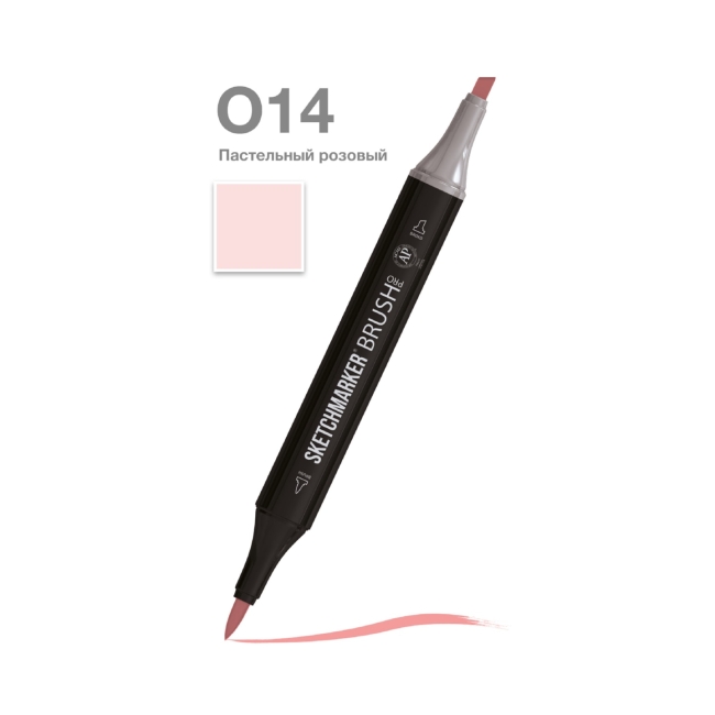 Маркер SKETCHMARKER Brush двухсторонний на спирт.основе цв.O14 Пастельный розовый