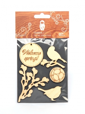 Набор заготовок для декорирования Spring4 фанера 10х14см,