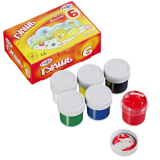 Гуашь Гамма "Мультики" набор детских красок 6 цветов в банках 20 мл купить в художественном магазине ArtCraft.Space с доставкой по всему миру Гуашь Гамма "Мультики" набор детских красок 6 цветов в банках 20 мл купить в художественном магазине ArtCraft.Space с доставкой по всему миру