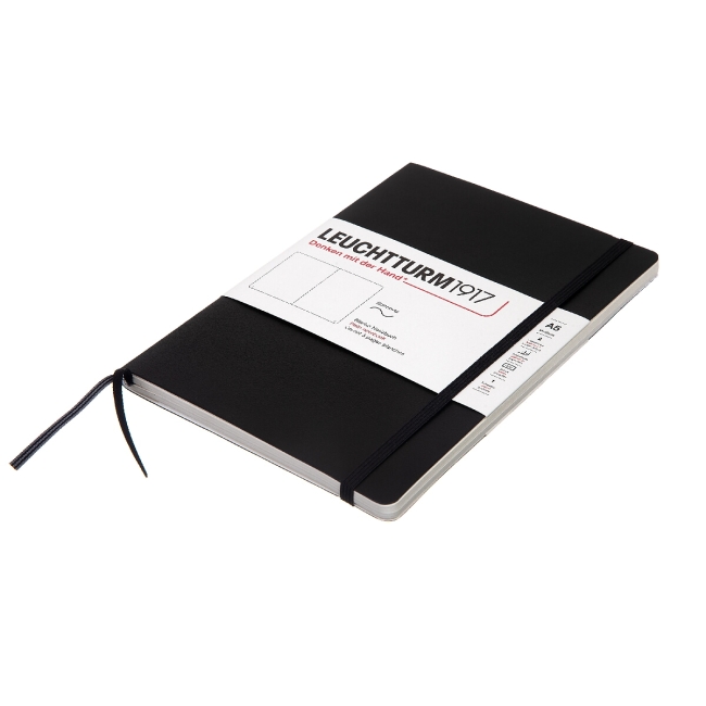 Блокнот Leuchtturm1917 Classic A5 (14.5x21см.) 80г/м2 - 123 стр. нелинованный, мягкая обложка, цвет: Черный