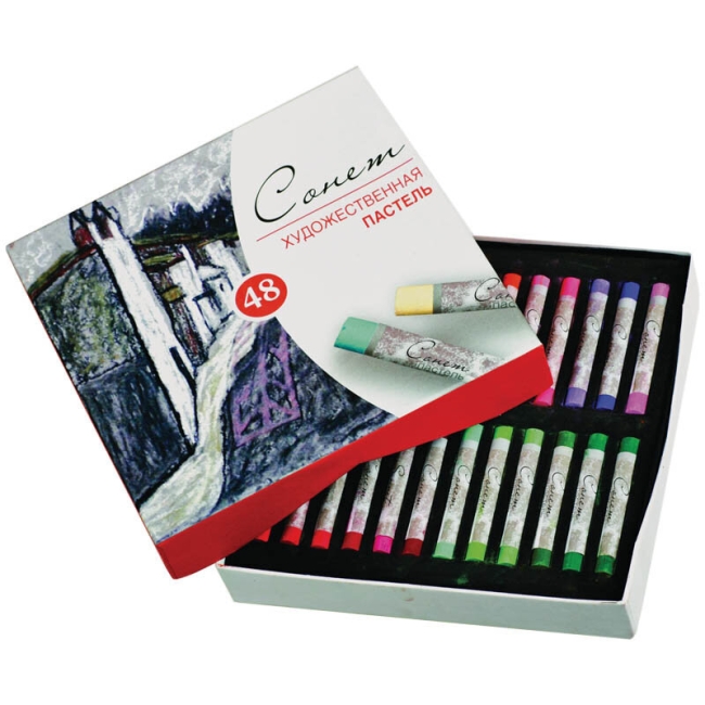 Пастель художественная Сонет, 48 цветов, картон. упак. Пастель художественная Сонет, 48 цветов, картон. упак.