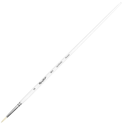 Кисть Roubloff синтетика  №3 круглая белая для акрила, гуаши, масла с длинной ручкой купить в художественном магазине ArtCraft.Space с доставкой по всему миру