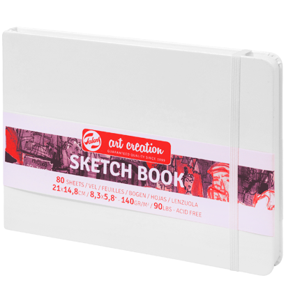 Скетчбук белый Art Creation Sketchbook Royal Talens горизонтальный с резинкой А5 / 80 листов / 140 гм купить в художественном магазине ArtCraft.Space с доставкой по РФ и СНГ