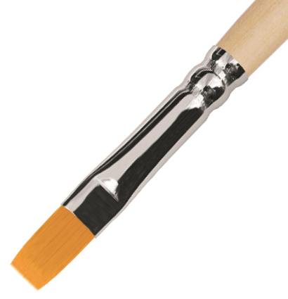 Кисть Roubloff синтетика №10 плоская рыжая для акварели, гуаши, масла с длинной ручкой купить в художественном магазине ArtCraft.Space с доставкой по всему миру
