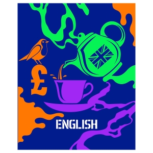 Тетрадь предметная 48л. BG "Неоновые истории" - Английский язык, неоновая краска