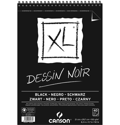 Альбом с черной бумагой Canson XL Black для графических материалов А3 / 40 листов / 150 гм купить в художественном магазине ArtCraft.Space с доставкой по РФ И СНГ