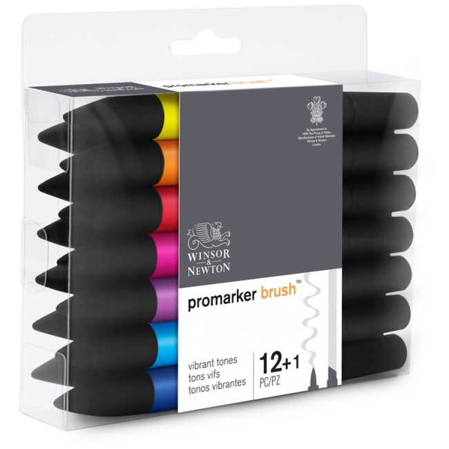 Набор маркеров PROMARKER BRUSH 12 цветов + блендер