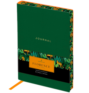 Ежедневник недатир. B6, 160л., кожзам, Greenwich Line "Florence. Wild tropic", тон. блок, цв. срез