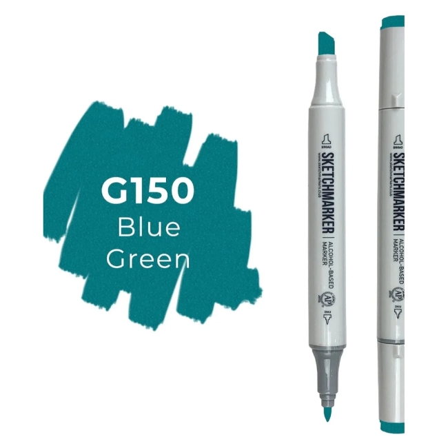 Маркер SKETCHMARKER двухсторонний на спирт.основе цв.G150 Синевато-зеленый