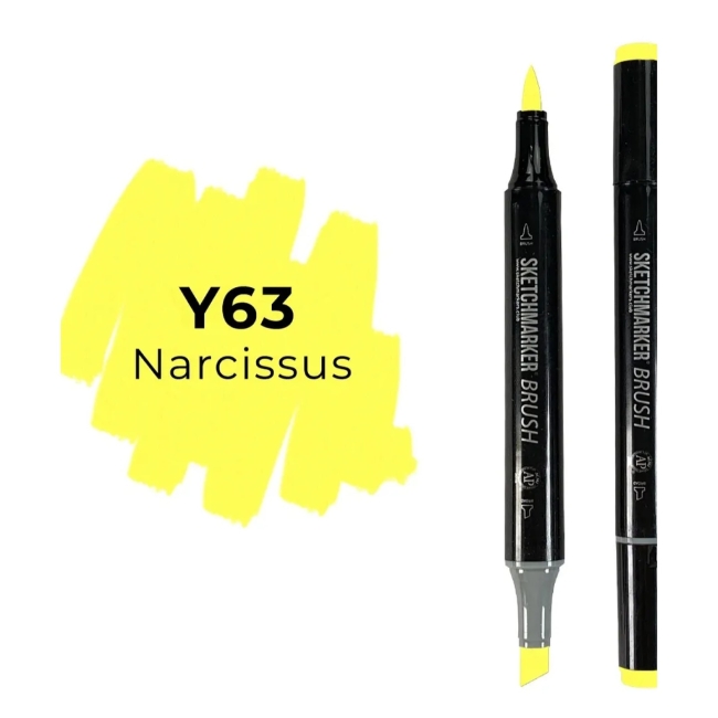 Маркер SKETCHMARKER Brush двухсторонний на спирт.основе цв.Y63 Нарцисс