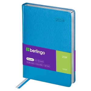 Ежедневник датированный 2024г., А5, 184л., кожзам, Berlingo "Starlight", сер. срез, голубой
