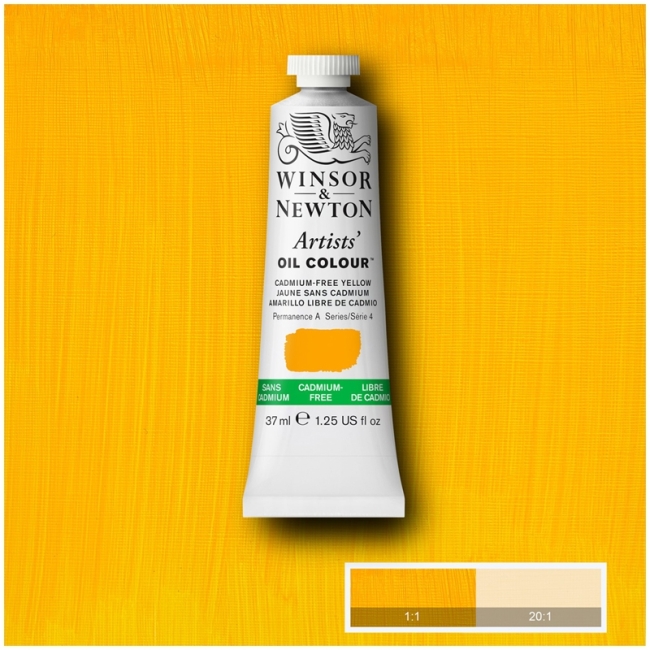 Краска масляная профессиональная Winsor&Newton "Artists' Oil", беcкадмиевый желтый Краска масляная профессиональная Winsor&Newton "Artists' Oil", беcкадмиевый желтый