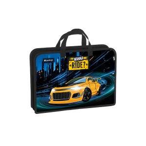 Папка с ручками 1 отделение, А4 Berlingo "Ride", 340*245*75мм, пластик, на молнии