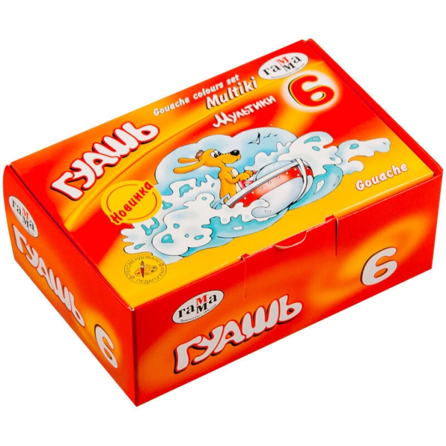 Гуашь Гамма "Мультики" набор детских красок 6 цветов в банках 40 мл купить в художественном магазине ArtCraft.Space с доставкой по всему миру Гуашь Гамма "Мультики" набор детских красок 6 цветов в банках 40 мл купить в художественном магазине ArtCraft.Space с доставкой по всему миру