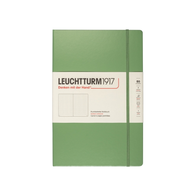 Блокнот Leuchtturm1917 Composition B5 (17.8x25.4см), 80г/м2 - 109л.в точку твердая обложка, цвет: Шалфей