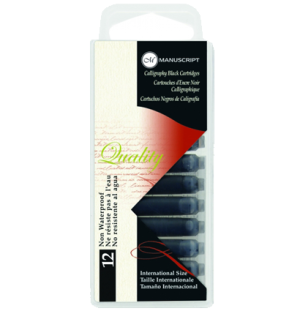 Набор картриджей Manuscript Fountain Pen 38мл Черный 12шт блистер,