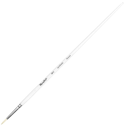 Кисть Roubloff синтетика  №4 круглая белая для акрила, гуаши, масла с длинной ручкой купить в художественном магазине ArtCraft.Space с доставкой по всему миру