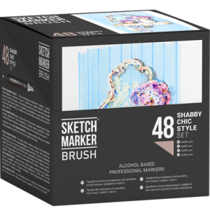 Набор маркеров SKETCHMARKER BRUSH Shabby Chic style 48шт Шебби шик пластик.бокс, Набор маркеров SKETCHMARKER BRUSH Shabby Chic style 48шт Шебби шик пластик.бокс,
