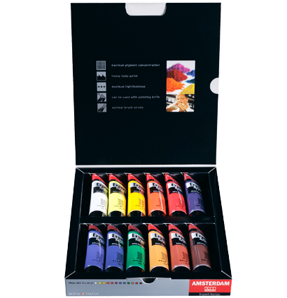 Набор акриловых красок Amsterdam Expert Series 12 цветов в тубах 20 мл купить в художественном магазине ArtCraft.Space с доставкой по РФ и СНГ