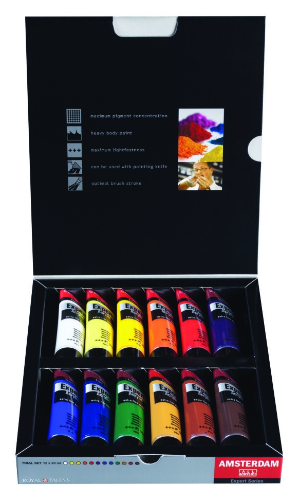 Набор акриловых красок Amsterdam Expert Series 12 цветов в тубах 20 мл купить в художественном магазине ArtCraft.Space с доставкой по всему миру