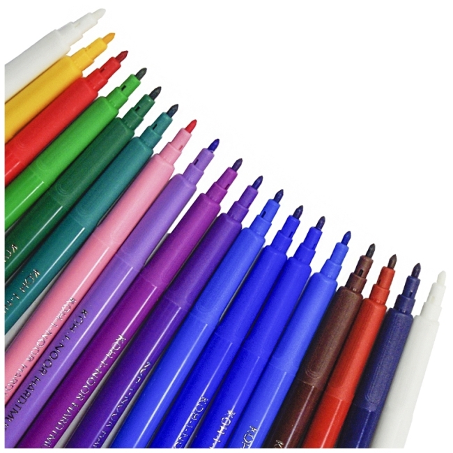 Фломастеры Koh-I-Noor "Magic", 16+2цв., трехгранные, ПВХ, европодвес Фломастеры Koh-I-Noor "Magic", 16+2цв., трехгранные, ПВХ, европодвес