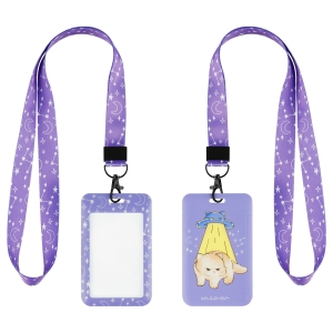 Бейдж вертикальный MESHU "Ufo cat", 110*70мм, лента с карабином, 3D печать, опп пакет с европодвесом