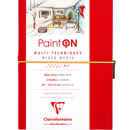 Скетчбук для смешанных техник Paint'On ClaireFontaine А5 / 32 листа / 250 гм купить в магазине ArtCraft.Space