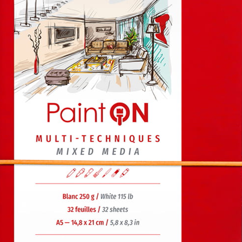 Скетчбук для смешанных техник Paint'On ClaireFontaine А5 / 32 листа / 250 гм купить в магазине ArtCraft.Space