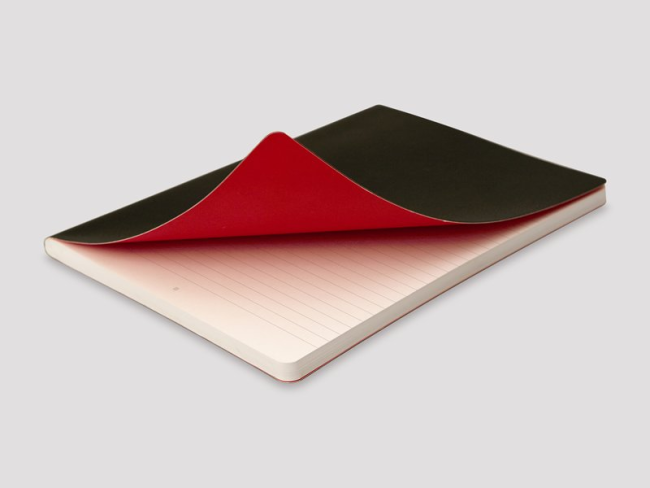 Блокнот OXFORD Black ’n’ Red A6 72л линейка фикс.резинка карман мягкая обложка