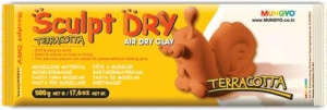 Глина для моделирования 500g терракотовая Sculpt Dry, MUNGYO