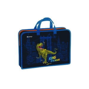 Папка с ручками 1 отделение, А4 Berlingo "T-Rex style", 340*245*75мм, пластик, на молнии