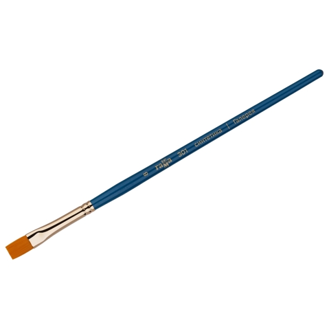 Кисть художественная синтетика Гамма "Галерея", плоская №8, короткая ручка Кисть художественная синтетика Гамма "Галерея", плоская №8, короткая ручка