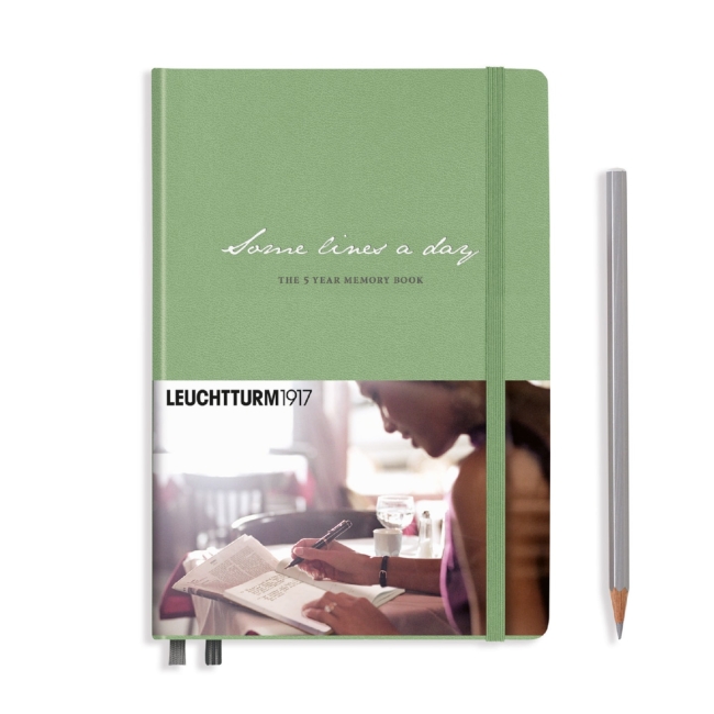 Блокнот воспоминаний Leuchtturm1917 "Несколько строк в день" A5 (14.5x21см.) 80г/м2 - 365 стр., твердая обложка, цвет: Шалфей