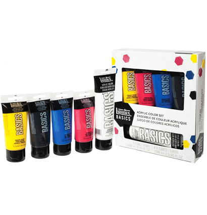 Набор акриловых красок Liquitex Acrylic Basics  5 цветов в тубах  купить в художественном магазине ArtCraft.Space с доставкой по РФ и СНГ