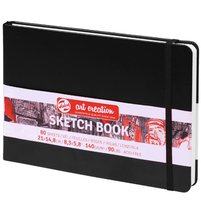 Скетчбук черный Art Creation Sketchbook Royal Talens горизонтальный с резинкой А5 / 80 листов / 140 гм купить в художественном магазине ArtCraft.Space с доставкой по РФ и СНГ