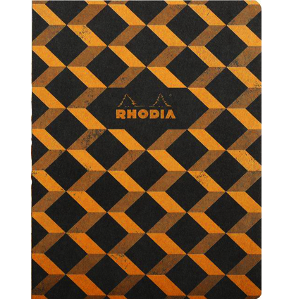 Блокнот Rhodia HERITAGE, А5, черный escher, мягкая обложка, клетка, 32л, кремовый, 90г/м2, сшивка 11,